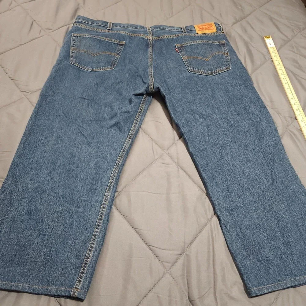 Levis 505 Regular Fit Men Jeans 48x30 Blue Denim Straight 100% Cotton - See Size